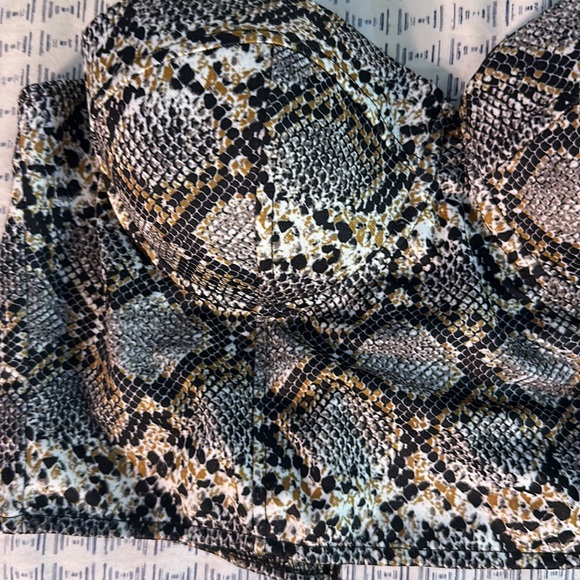 Cropped snake print bustier - Picture 2 of 5